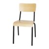Bolero Cantina Side Chairs with Wooden Seat Pad and Backrest Black (Pack of 4)