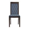 Brooklyn Padded Back Dark Walnut Dining Chair with Blue Diamond Padded Seat and Back (Pack of 2)