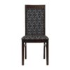Brooklyn Padded Back Dark Walnut Dining Chair with Black Diamond Padded Seat and Back (Pack of 2)