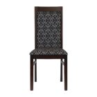 Brooklyn Padded Back Dark Walnut Dining Chair with Black Diamond Padded Seat and Back (Pack of 2)