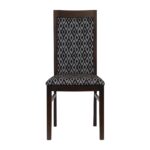Brooklyn Padded Back Dark Walnut Dining Chair with Black Diamond Padded Seat and Back (Pack of 2)