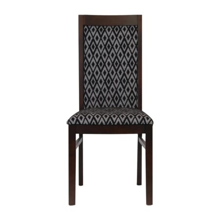 Brooklyn Padded Back Dark Walnut Dining Chair with Black Diamond Padded Seat and Back (Pack of 2) 1 Brooklyn Padded Back Dark Walnut Dining Chair with Black Diamond Padded Seat and Back (Pack of 2)