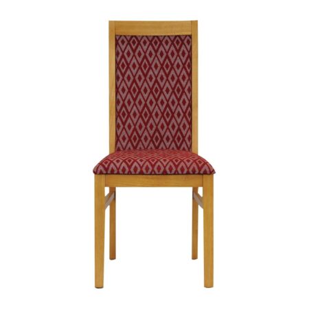 Brooklyn Padded Back Soft Oak Dining Chair with Red Diamond Padded Seat and Back (Pack of 2) 1 Brooklyn Padded Back Soft Oak Dining Chair with Red Diamond Padded Seat and Back (Pack of 2)