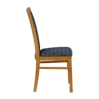 Brooklyn Padded Back Soft Oak Dining Chair with Blue Diamond Padded Seat and Back (Pack of 2)