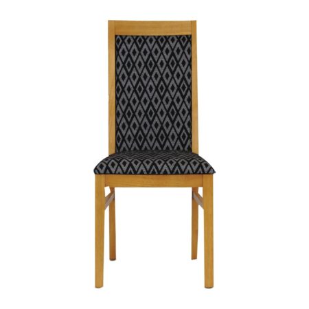 Brooklyn Padded Back Soft Oak Dining Chair with Black Diamond Padded Seat and Back (Pack of 2)