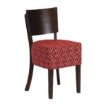 Asti Padded Dark Walnut Dining Chair with Red Diamond Deep Padded Seat and Back (Pack of 2)