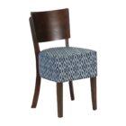 Asti Padded Dark Walnut Dining Chair with Blue Diamond Deep Padded Seat and Back (Pack of 2)