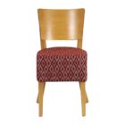 Asti Padded Soft Oak Dining Chair with Red Diamond Deep Padded Seat and Back (Pack of 2)