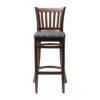 Manhattan Dark Walnut Bar Chair with Black Diamond Padded Seat