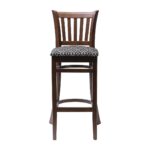 Manhattan Dark Walnut Bar Chair with Black Diamond Padded Seat