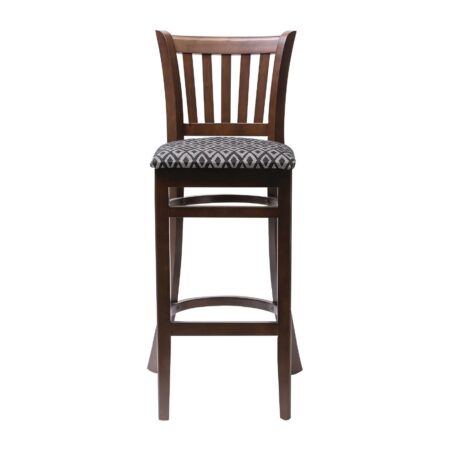 Manhattan Dark Walnut Bar Chair with Black Diamond Padded Seat