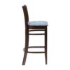 Manhattan Dark Walnut Bar Chair with Blue Diamond Padded Seat