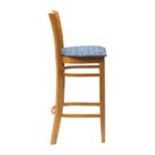 Manhattan Soft Oak Bar Chair with Blue Diamond Padded Seat