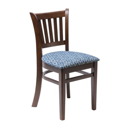 Manhattan Dark Walnut Dining Chair with Blue Diamond Padded Seat (Pack of 2) 1 Manhattan Dark Walnut Dining Chair with Blue Diamond Padded Seat (Pack of 2)