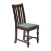 Mayfair Dark Wood High Back Dining Chair with Green Diamond Padded Seat (Pack of 2)