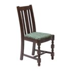 Mayfair Dark Wood High Back Dining Chair with Green Diamond Padded Seat (Pack of 2)