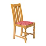 Mayfair Soft Oak High Back Dining Chair with Red Diamond Padded Seat (Pack of 2)