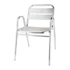 Bolero Aluminium Stacking Chairs Arched Arms (Pack of 4)