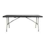 Bolero Rectangular Centre Folding Utility Table Black 6ft (Single)