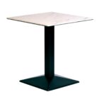 Turin Metal Base Square Dining Table with Laminate Top Marble 600mm