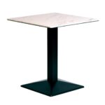 Turin Metal Base Square Dining Table with Laminate Top Marble 600mm