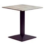 Turin Metal Base Square Dining Table with Laminate Top Concrete 600mm