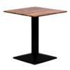 Turin Metal Base Square Dining Table with Laminate Top Planked Oak 600mm
