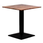 Turin Metal Base Square Dining Table with Laminate Top Planked Oak 600mm