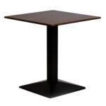 Turin Metal Base Square Dining Table with Laminate Top Walnut 700mm