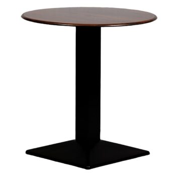 Turin Metal Base Round Dining Table with Laminate Top Walnut 600mm