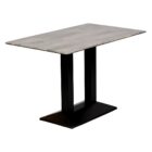 Turin Metal Base Rectangular Dining Table with Laminate Top Concrete 1200x700mm