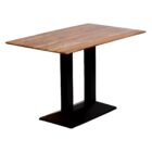 Turin Metal Base Rectangular Dining Table with Laminate Top Planked Oak 1200x700mm