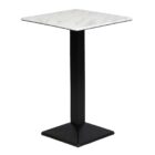 Turin Metal Base Square Poseur Table with Laminate Top Marble 600mm