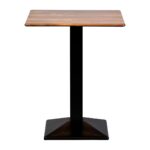 Turin Metal Base Square Poseur Table with Laminate Top Planked Oak 600mm