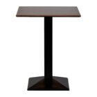 Turin Metal Base Square Poseur Table with Laminate Top Walnut 600mm