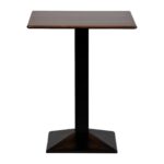 Turin Metal Base Square Poseur Table with Laminate Top Walnut 600mm