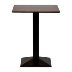 Turin Metal Base Square Poseur Table with Laminate Top Walnut 600mm