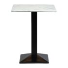 Turin Metal Base Square Poseur Table with Laminate Top Marble 700mm