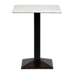 Turin Metal Base Square Poseur Table with Laminate Top Marble 700mm
