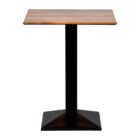 Turin Metal Base Square Poseur Table with Laminate Top Planked Oak 700mm