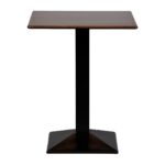 Turin Metal Base Square Poseur Table with Laminate Top Walnut 700mm