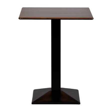 Turin Metal Base Square Poseur Table with Laminate Top Walnut 700mm 1 Turin Metal Base Square Poseur Table with Laminate Top Walnut 700mm