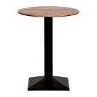 Turin Metal Base Round Poseur Table with Laminate Top Planked Oak 600mm