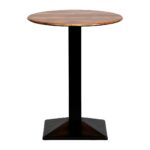 Turin Metal Base Round Poseur Table with Laminate Top Planked Oak 600mm