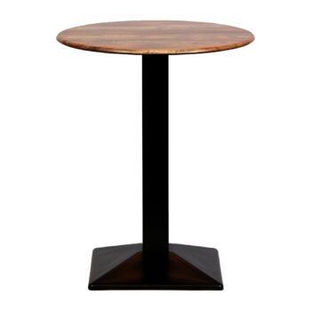 Turin Metal Base Round Poseur Table with Laminate Top Planked Oak 600mm