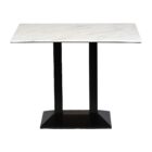 Turin Metal Base Rectangular Poseur Table with Laminate Top Marble 1200x700mm