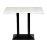 Turin Metal Base Rectangular Poseur Table with Laminate Top Marble 1200x700mm