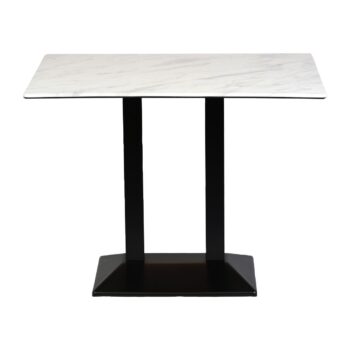 Turin Metal Base Rectangular Poseur Table with Laminate Top Marble 1200x700mm