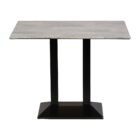 Turin Metal Base Rectangular Poseur Table with Laminate Top Concrete 1200x700mm