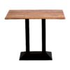 Turin Metal Base Rectangular Poseur Table with Laminate Top Planked Oak 1200x700mm
